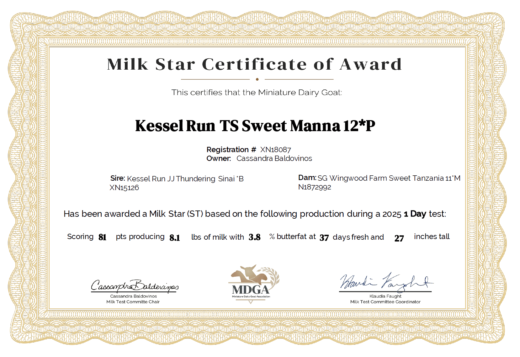 Manna ST Star Cert 2025